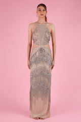 Beige Waist Cut Gown4054 vid